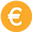 Okrągły żółty znak Euro