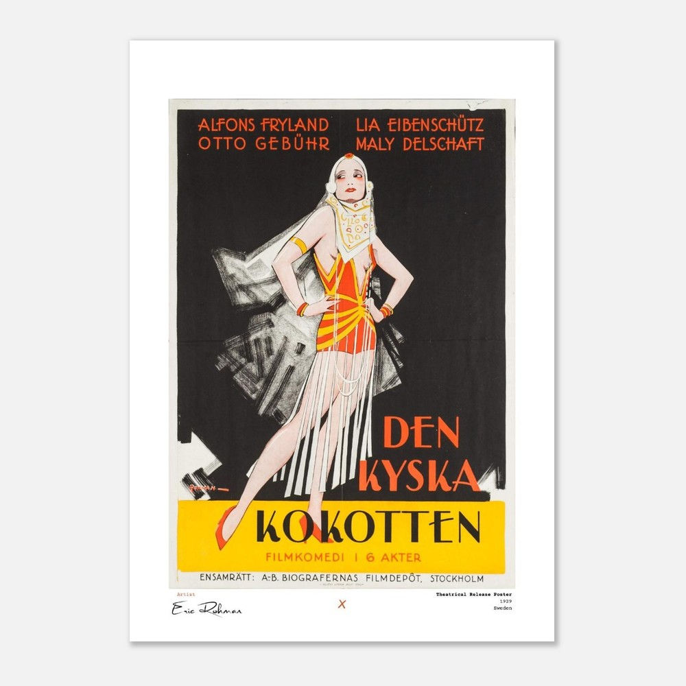 The Chaste Coquette: Swedish Film Poster - A3 Archival Quality Art Print