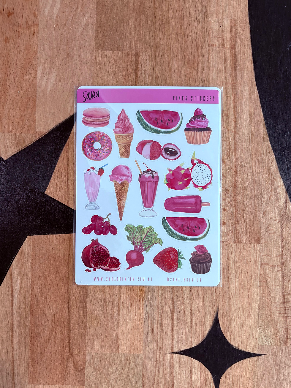 Thumbnail: Watercolour Sticker Sheets - Sara Brenton Illustration