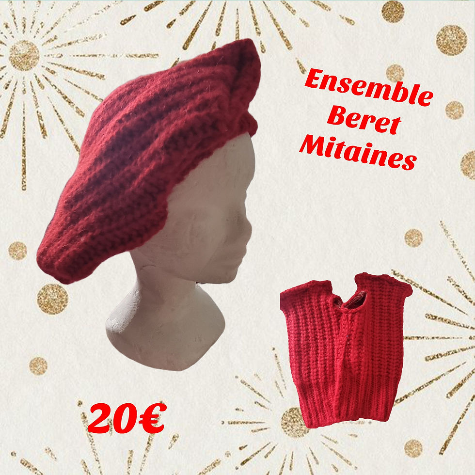 Miniature : Ensemble Beret Mitaines 