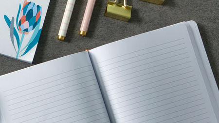 Custom Notebook With Print, Pen and Silver Clips