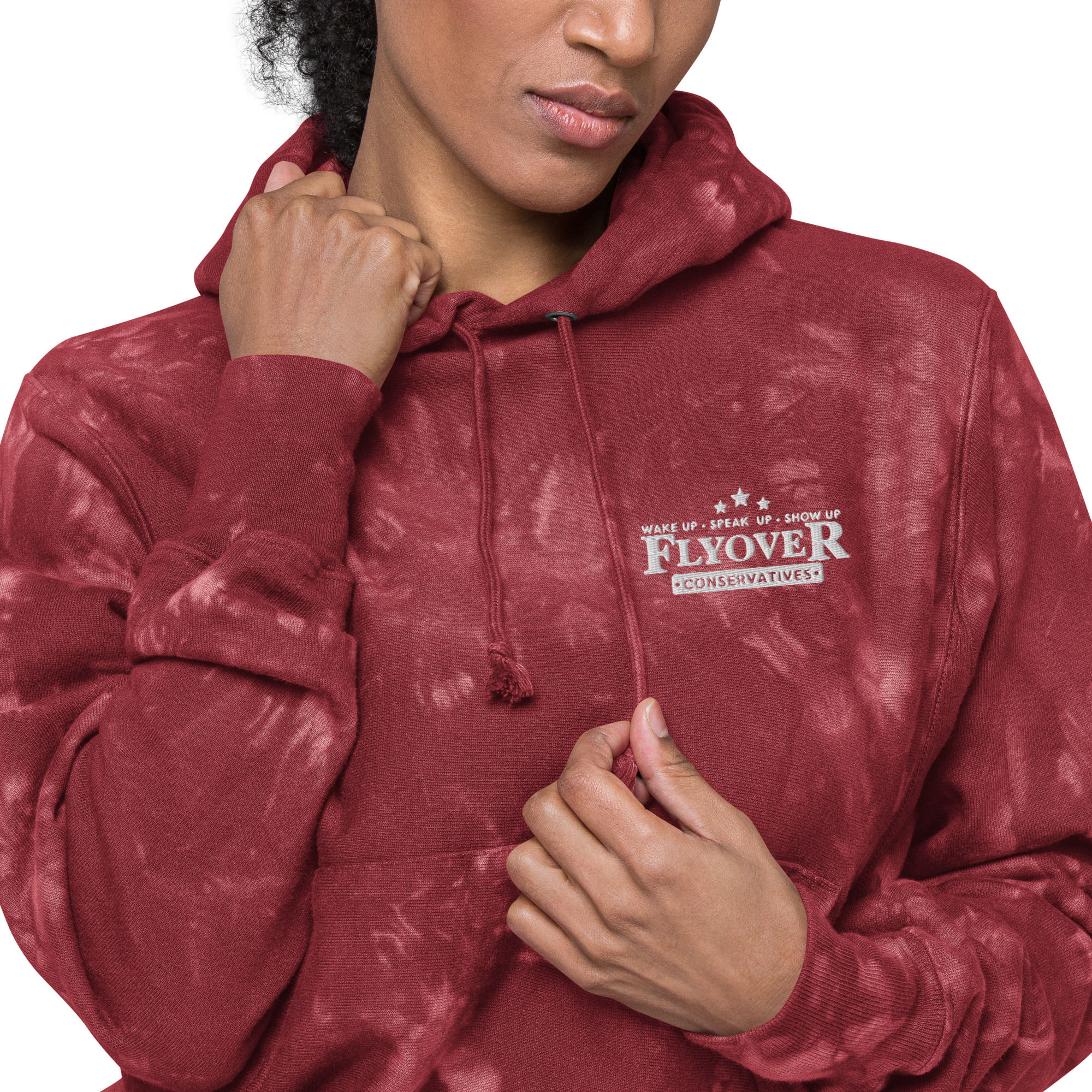 Flyover Embroidered | Unisex Champion tie-dye hoodie