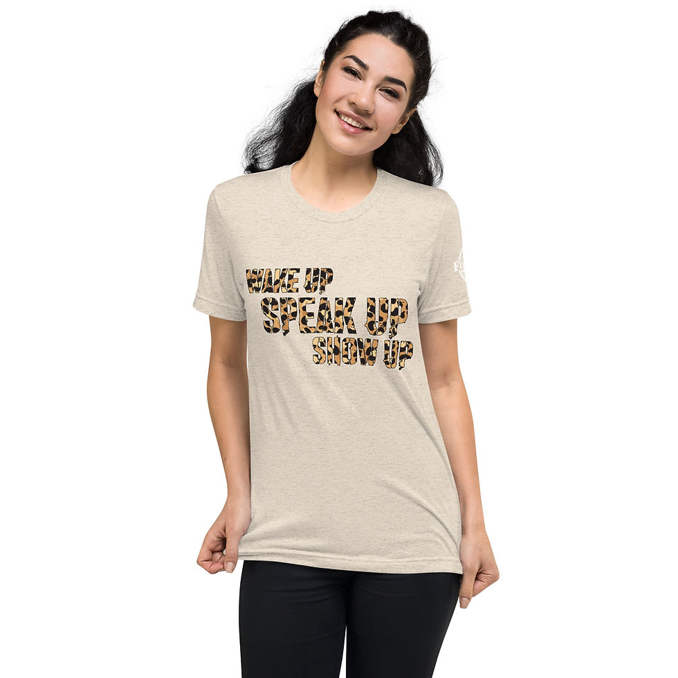 Thumbnail: Cheetah Wake Up Speak Up Show Up | Short sleeve t-shirt