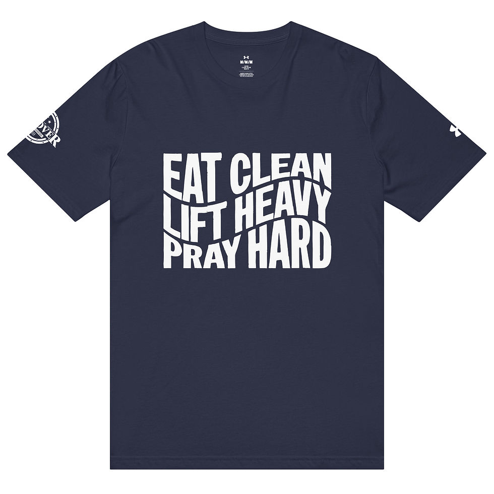 Thumbnail: Eat Clean • Lift Heavy • Pray Hard | Under ArmourⓇ athletic t-shirt