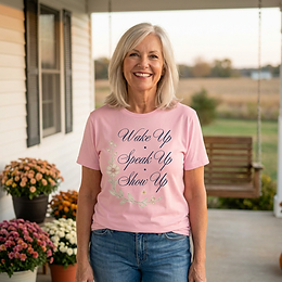 Wake Up · Speak Up · Show Up Script Tee