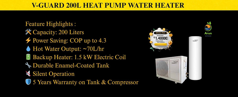 V-Guard 200L hot water solution for Tamil Nadu households – low electricity use