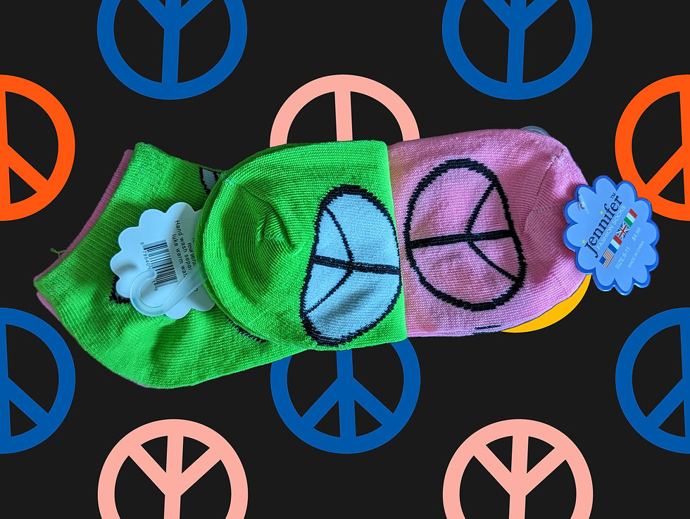 Thumbnail: Jennifer Peace Sign Fashion Socks