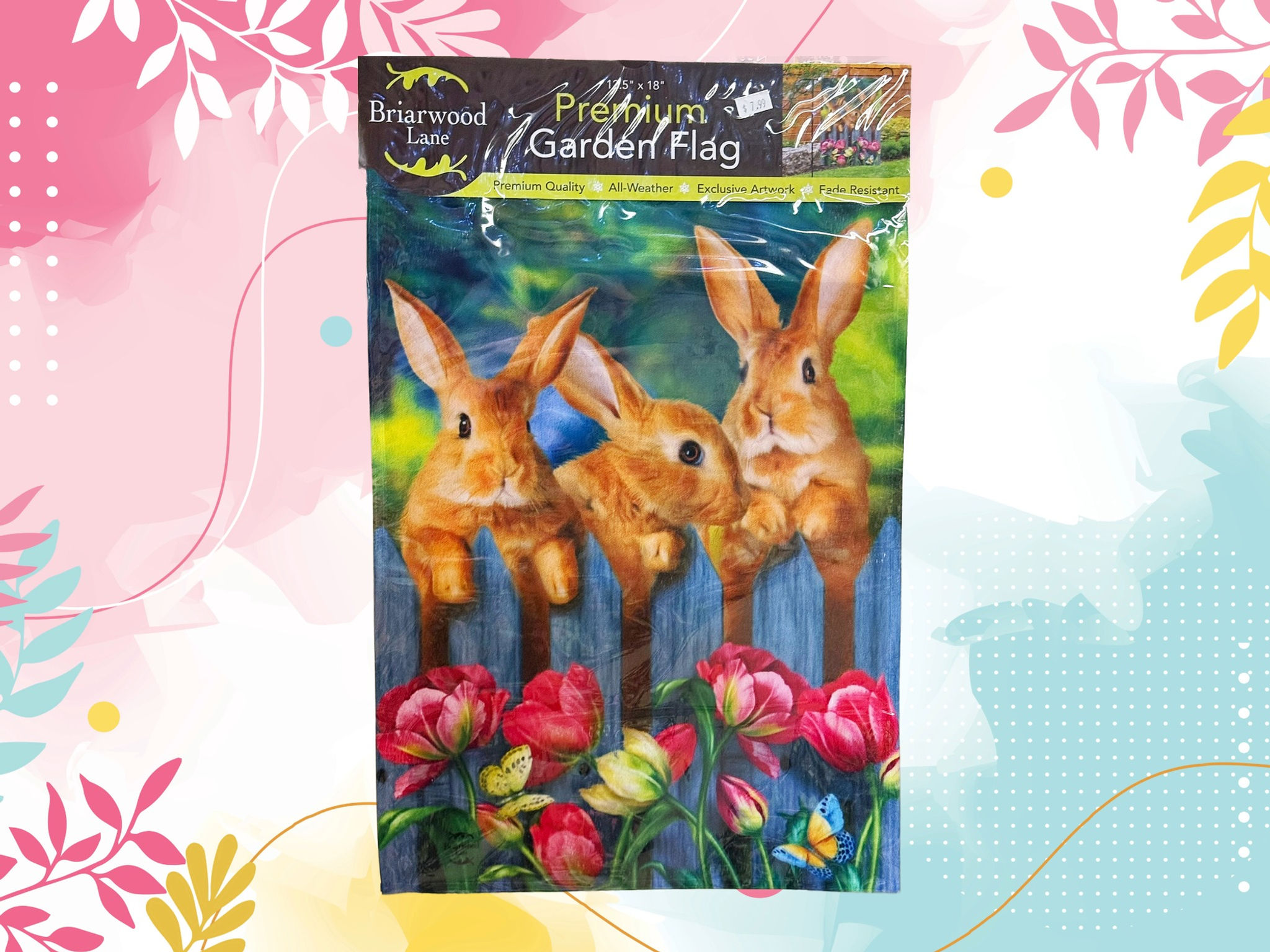 Briarwood Lane Premium Garden Flag - Garden Bunnies