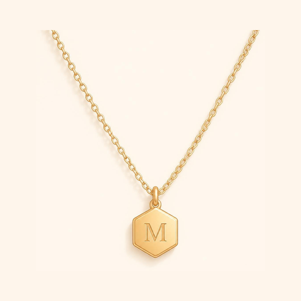 MOOHAM dainty gold initial pendant necklace