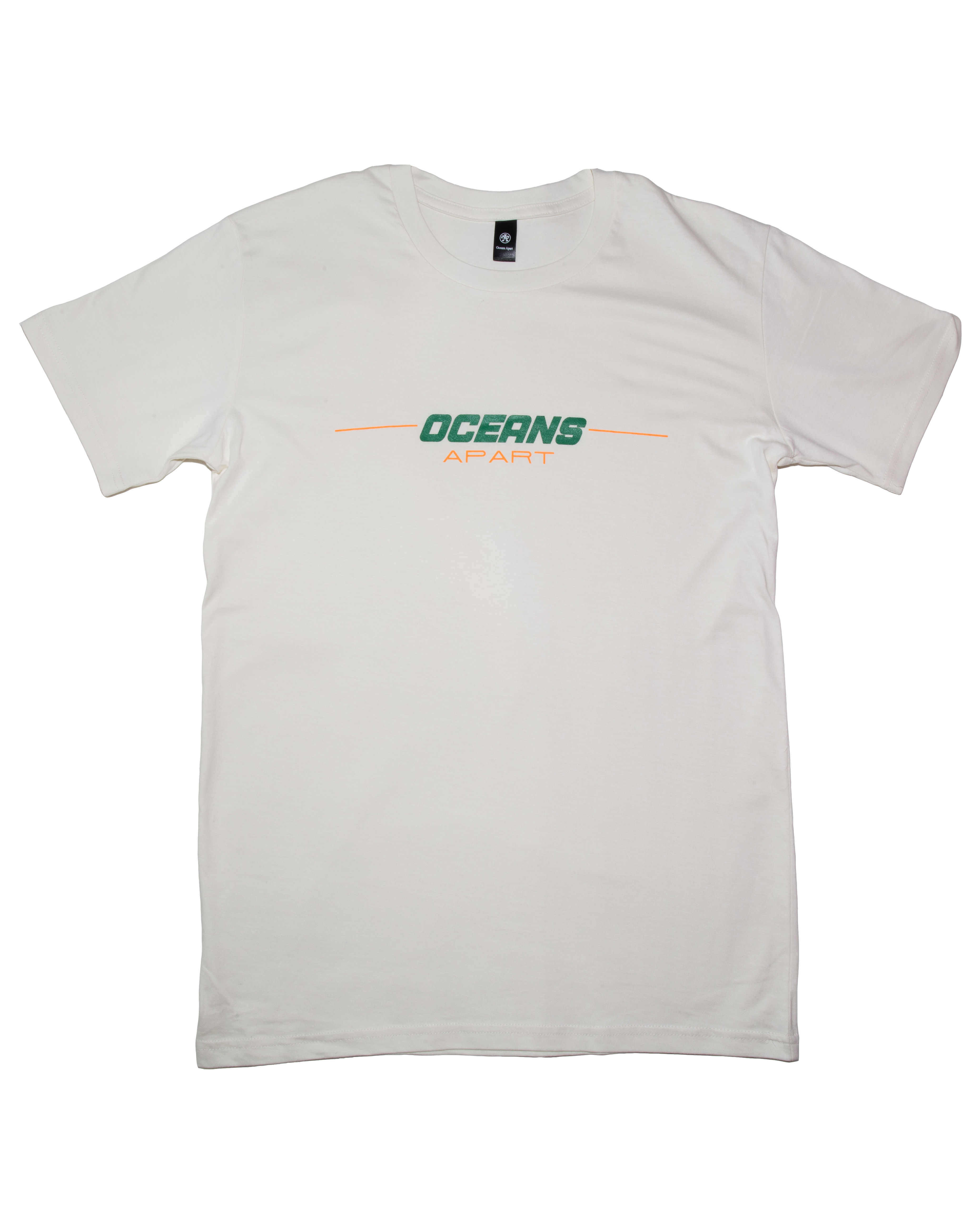 Athletic T-Shirt (Natural Fabric with Green and Orange Screen Print)