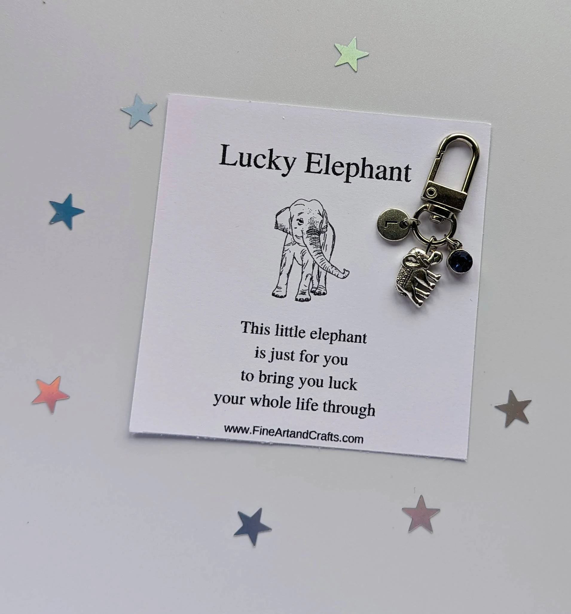 Elephant keychain, elephant keyring, lucky elephant charm, elephant bag charm