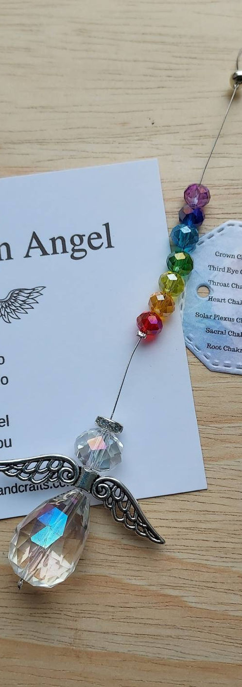 Guardian angel, suncatcher, chakra colours, angel hanger,window decoration,