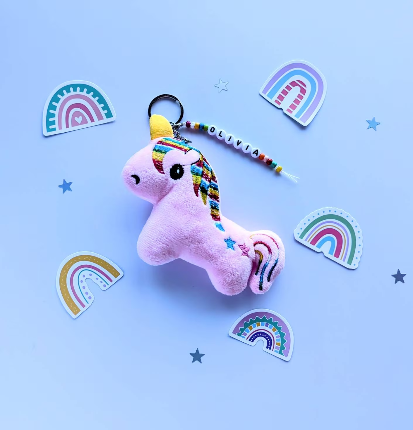 unicorn pink keyring