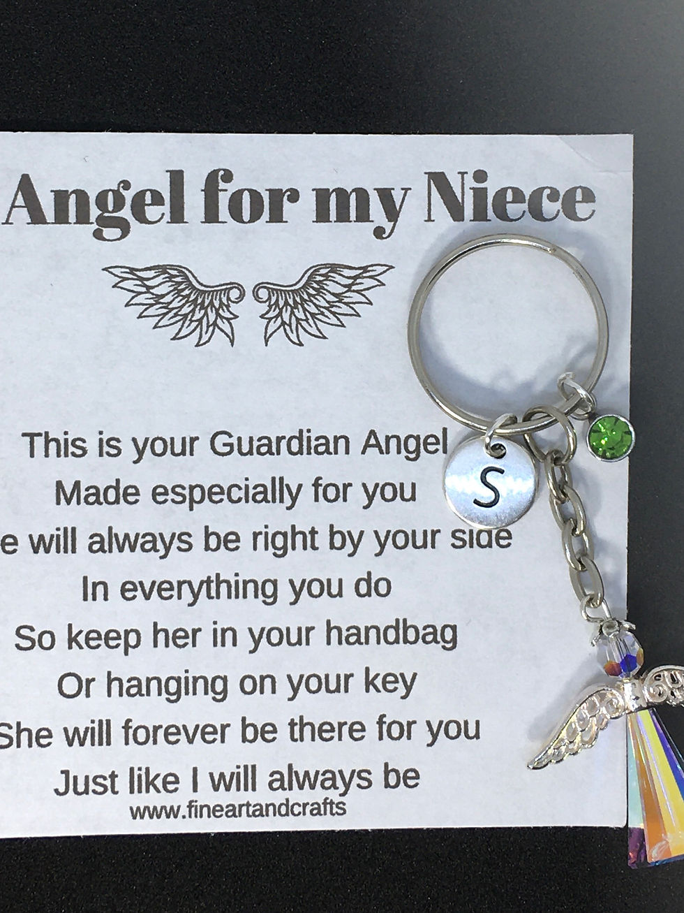 Swarovski Angel key ring, Swarovski keepsake, Guardian angel, Gift for niece