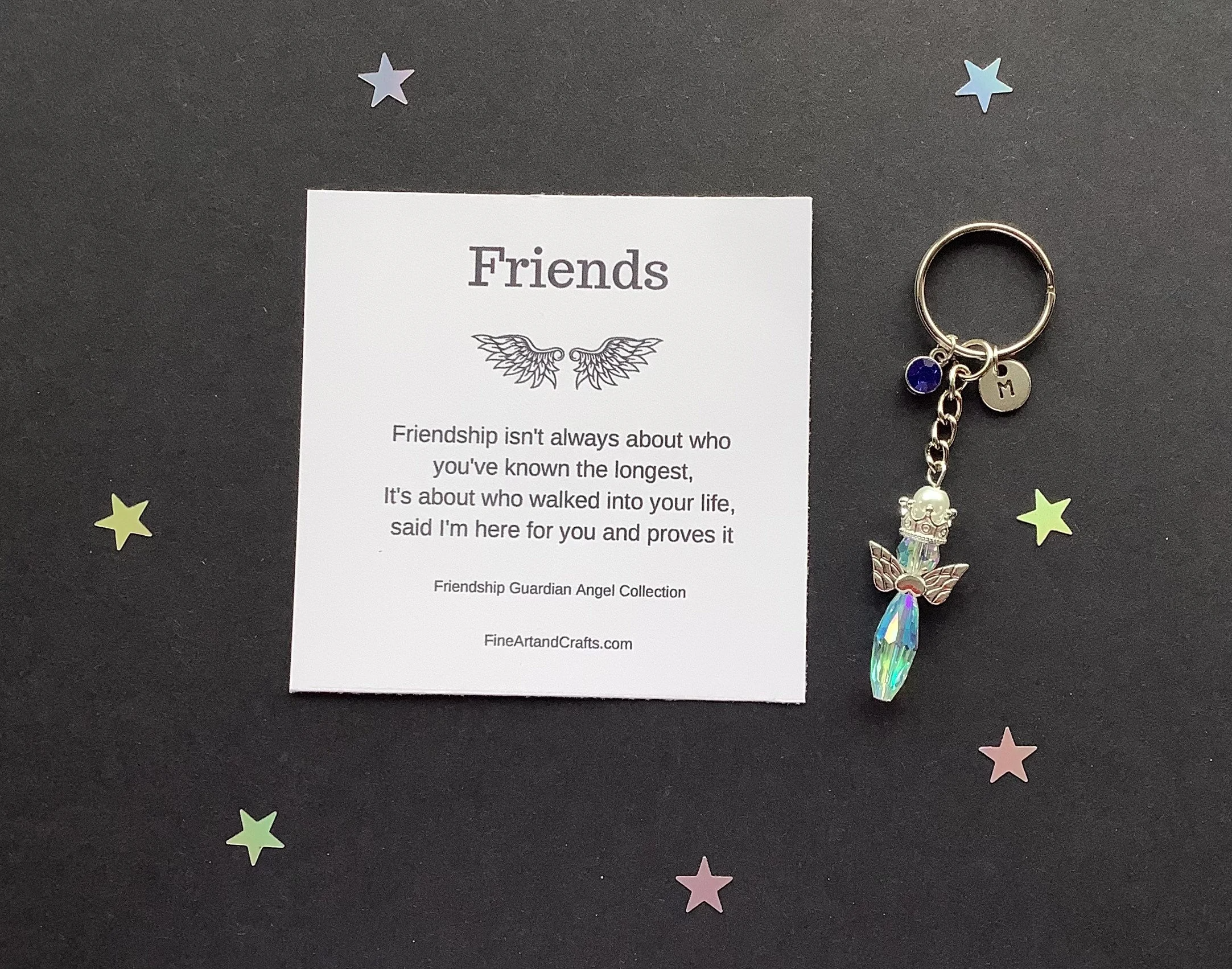 Luxury Friend gift, guardian angel gift, Austrian crystal angel keepsake