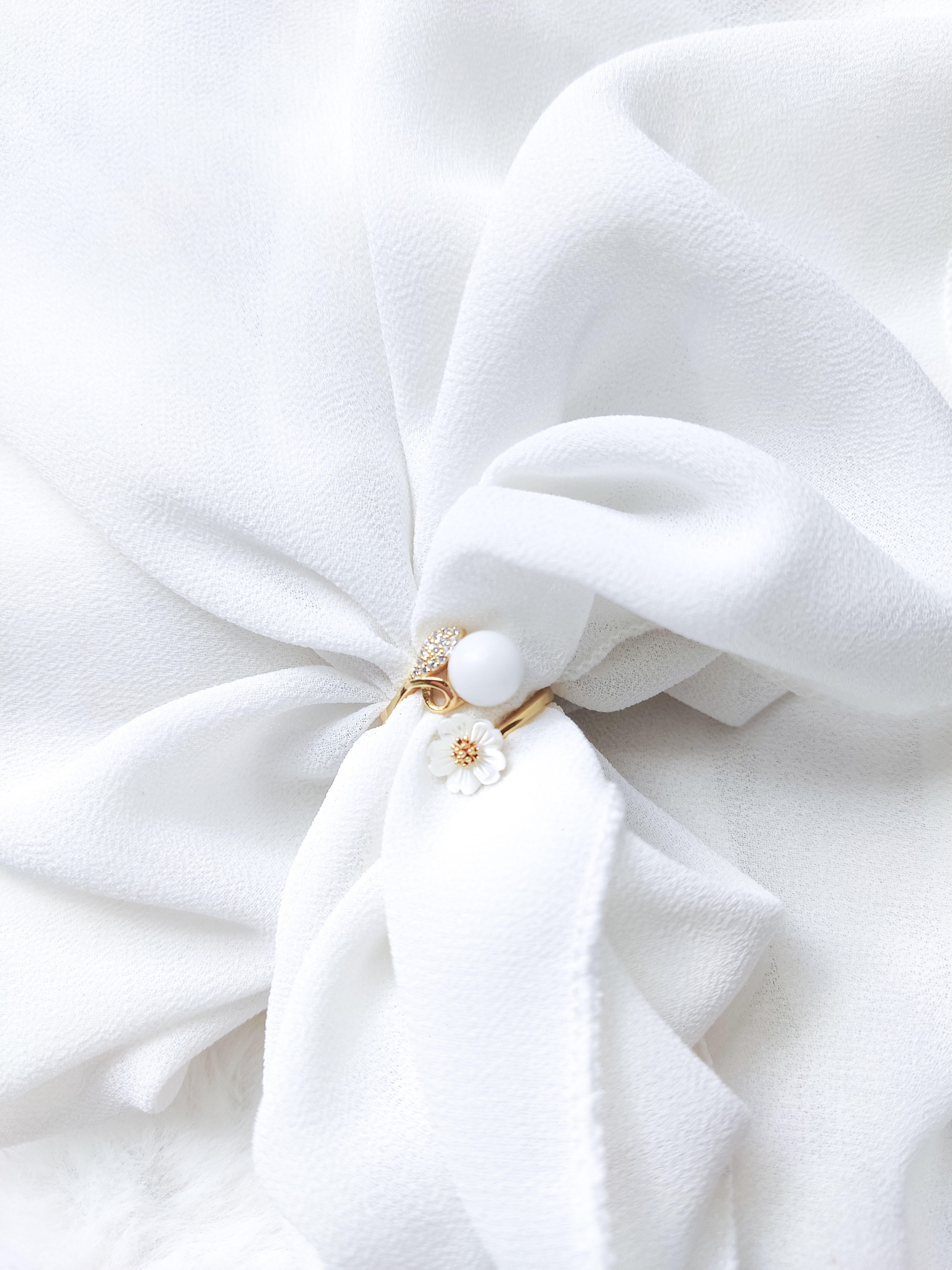 Julian - Bague femme lactée