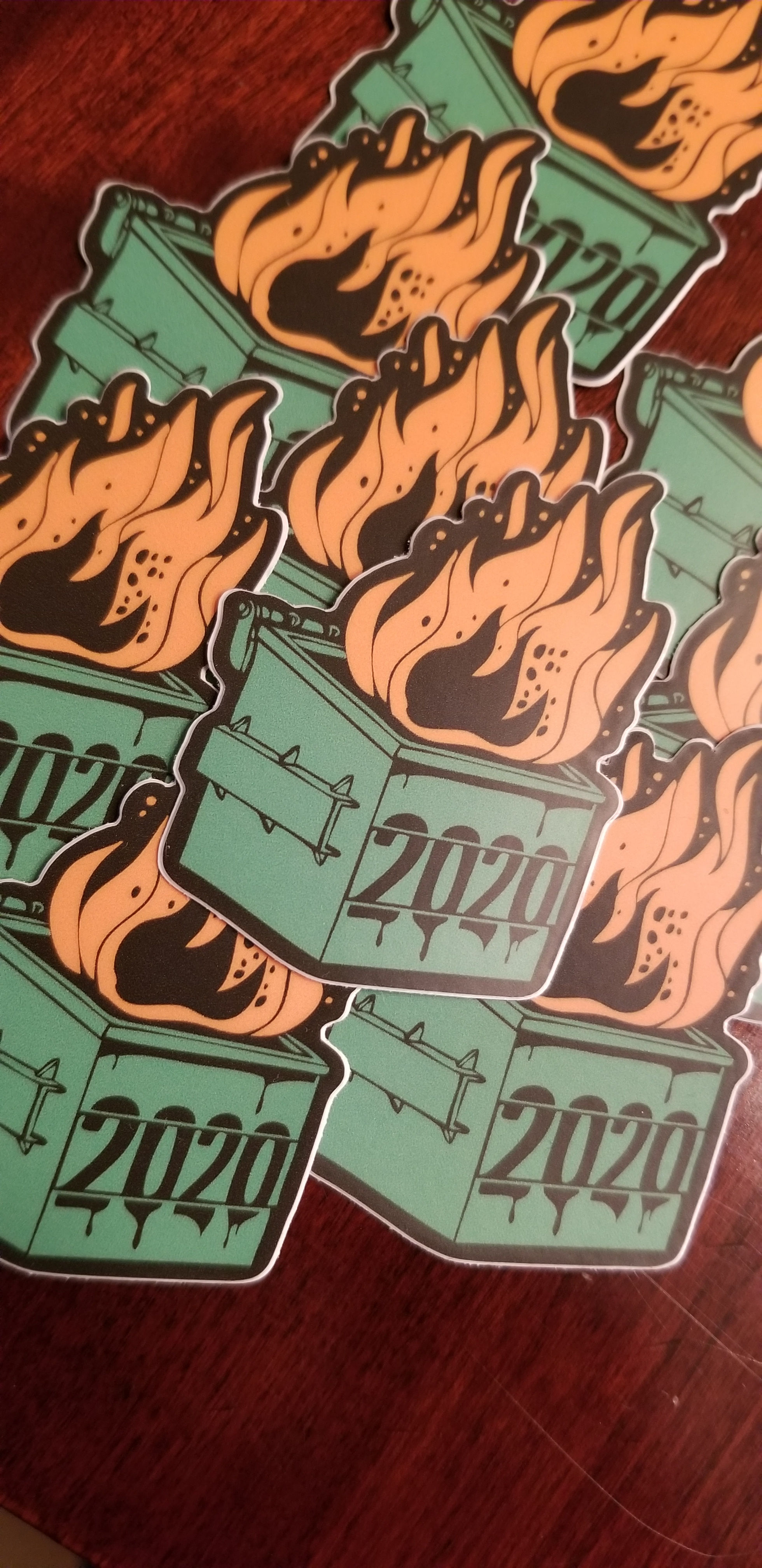 2020 Flaming Dumpster Sticker 2 pack