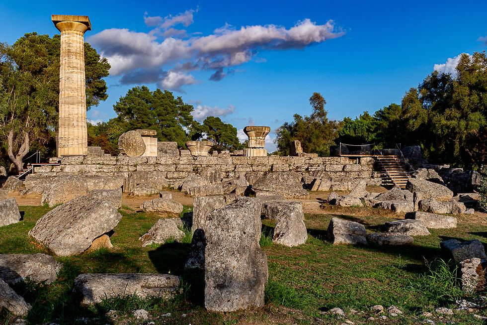 Olympus, the home of the Olympic games and the temple of Zeus