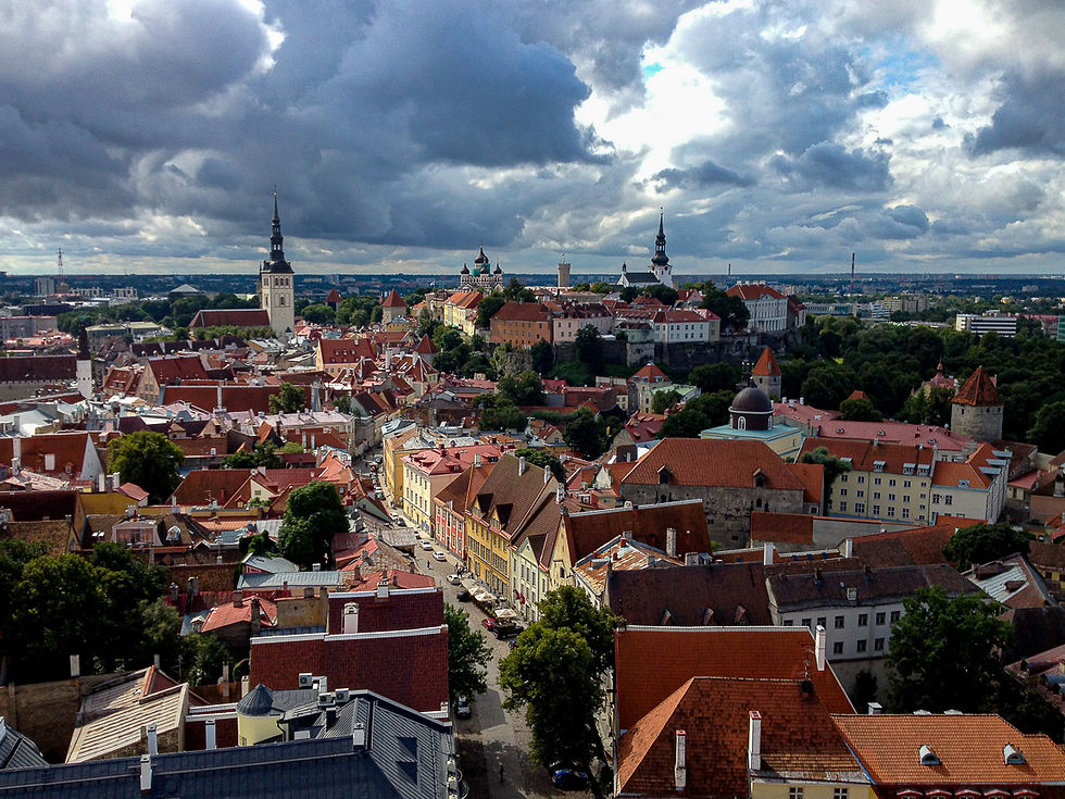 View across old Tallin from the tower of St. Olaf’s Church