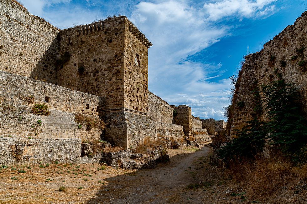 The walls of the old town of Rhodes