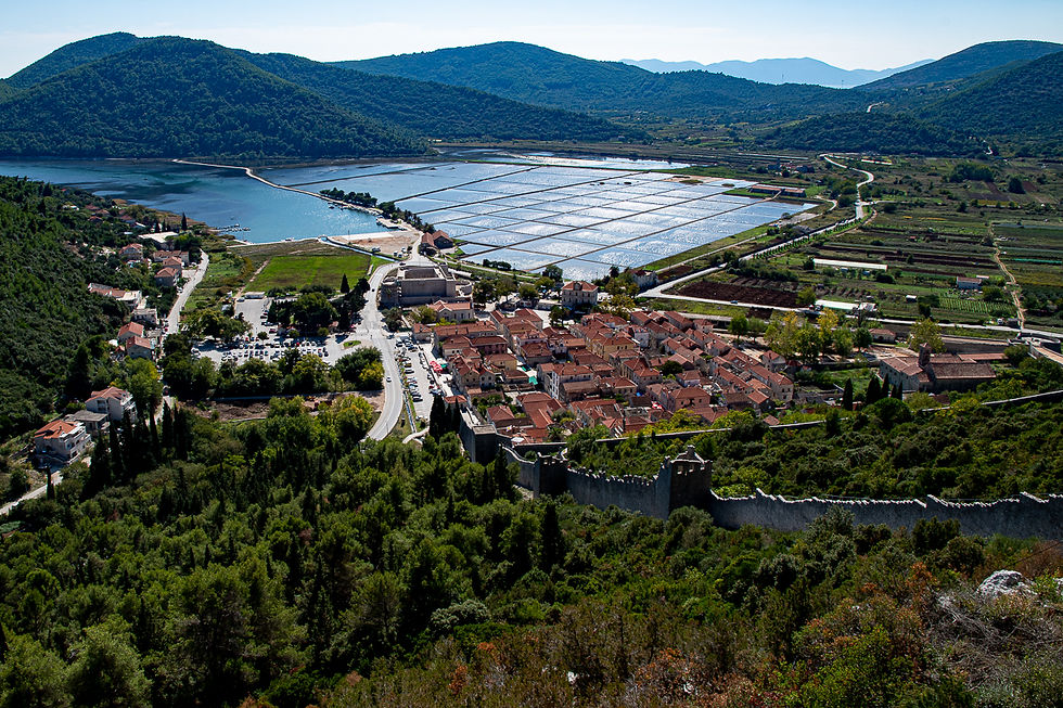 The Ston wall looking towards Ston