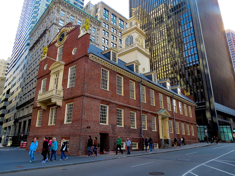 The old State House (1713) and scene of the Boston massacre