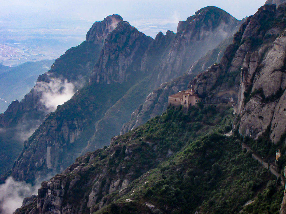 Looking down at the The Chapel of the Holy Grotto