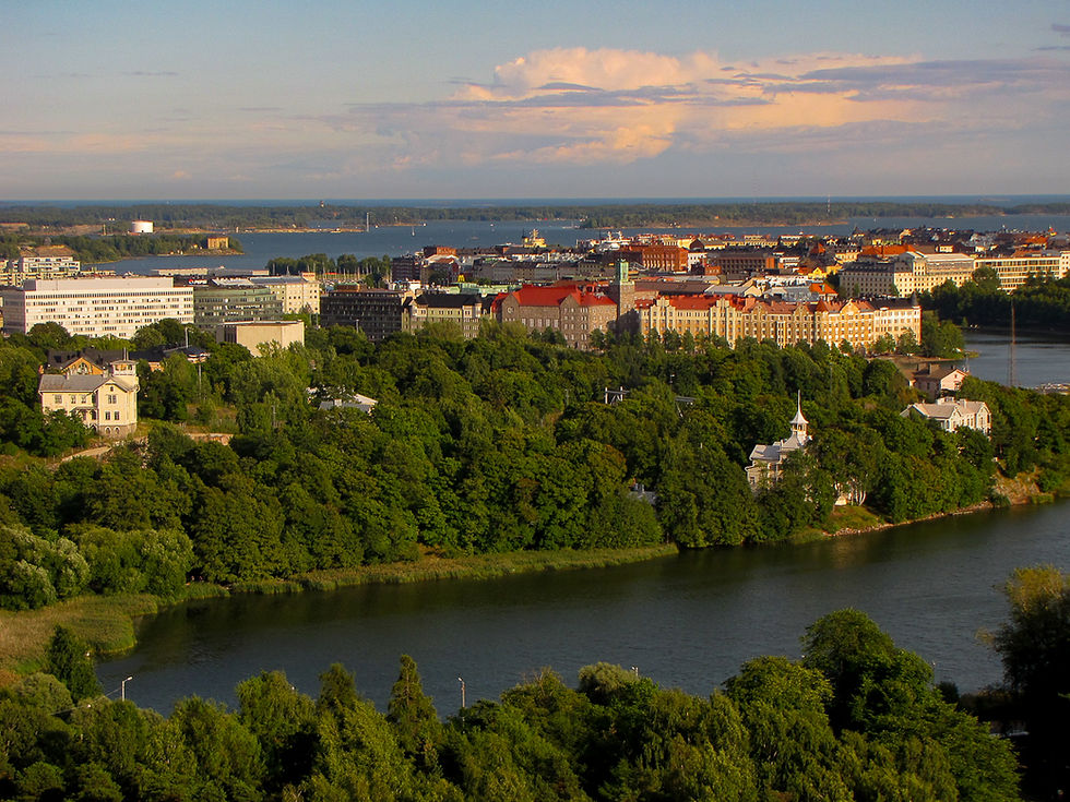 View of Helsinki from the Olympic stadium tower.