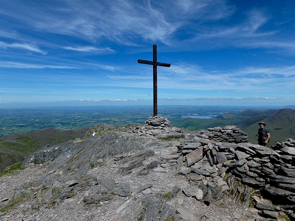 The summit of Carrauntoohil, Ireland highest point at 1,038 m (3,407 feet)