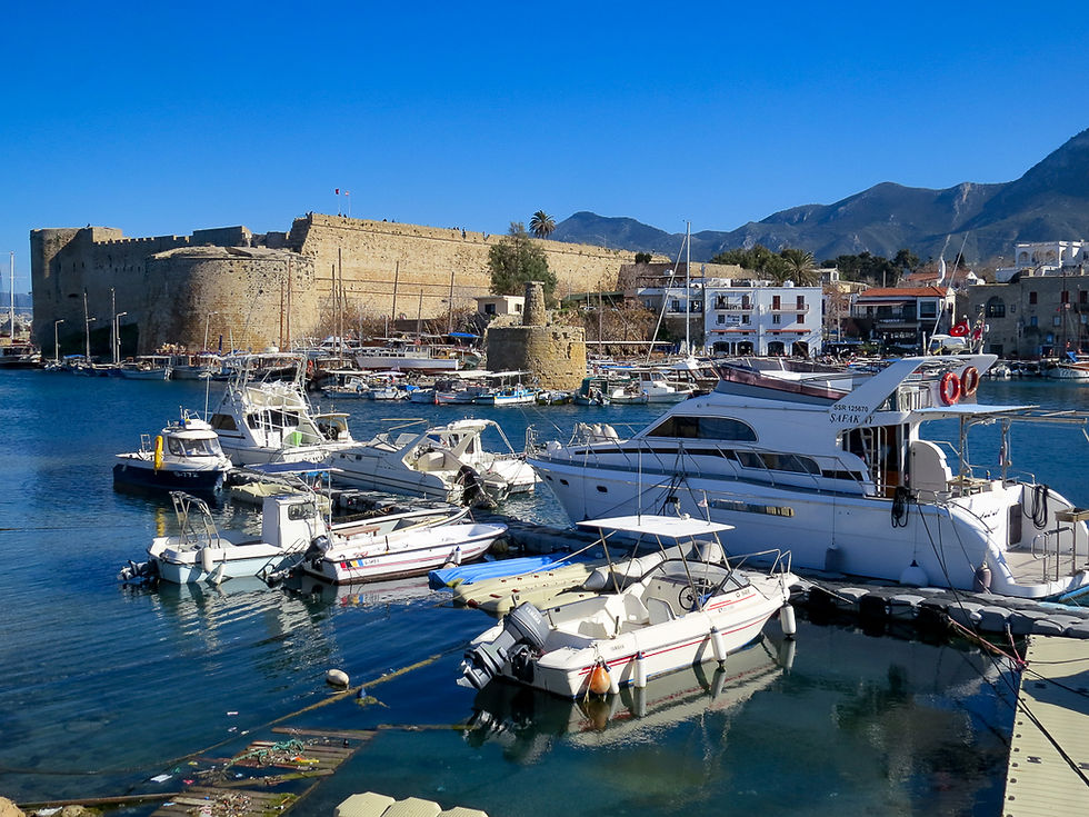 Looking across Kyrenia's harbour towards the castle
