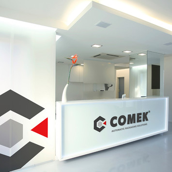 Decorazione reception aziendale Comek