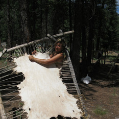 One way to soften a buckskin is in a frame - stretched out and worked.