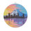 Thumbnail: Round Wooden Wall Art - Portland Skyline Sunset Painting