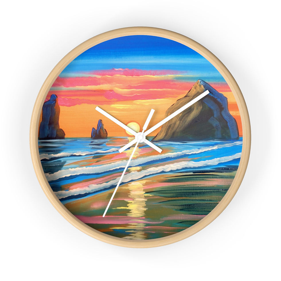 Thumbnail: Sunset Seascape Wall Clock — Cannon Beach Art Clock