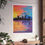 Thumbnail: Sunset Mt Hood, Portland Cityscape Painting, Fine Art Print