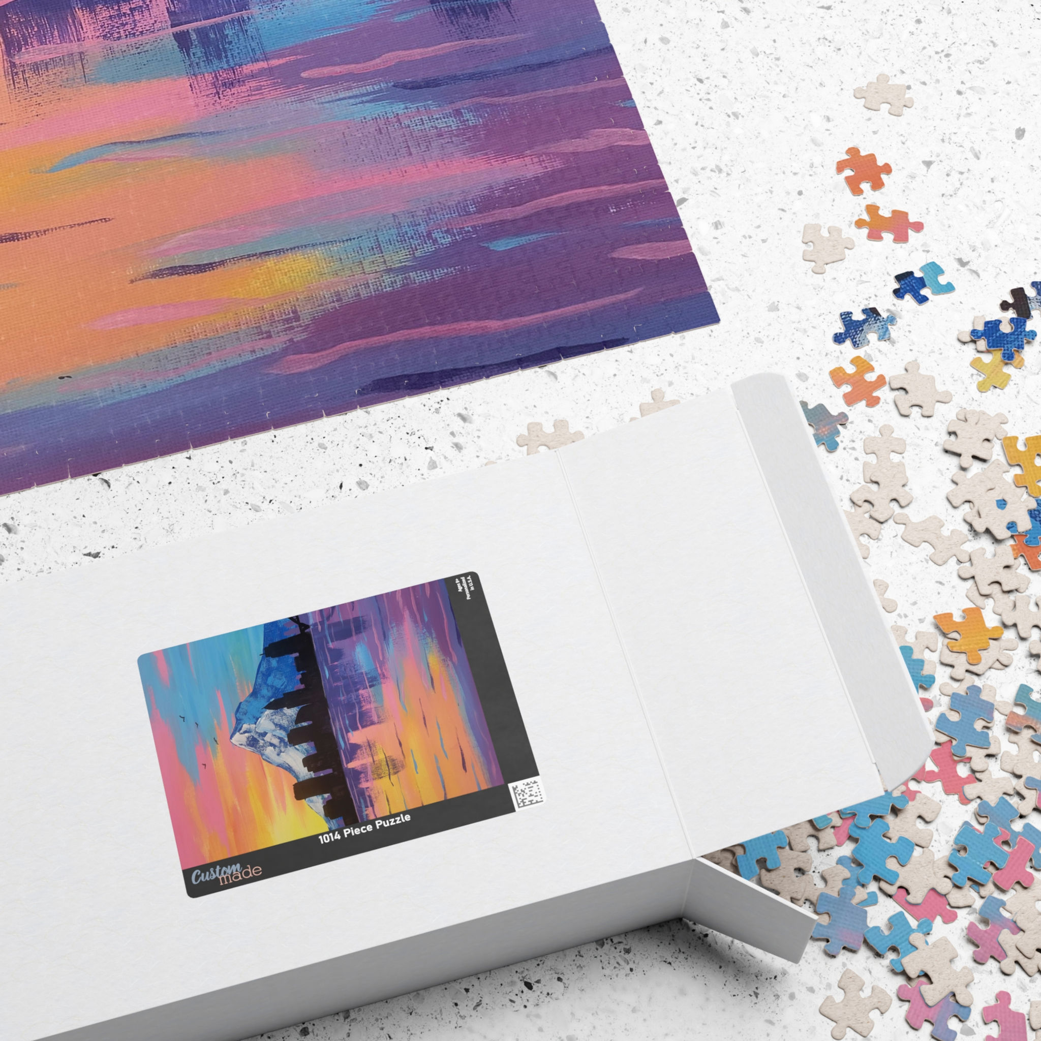 Sunset Mountain Portland Skyline Puzzle | Mt. Hood, PNW City Gift