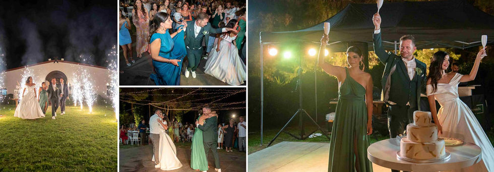 Η νύφη και ο γαμπρός περπατούν μαζί, κατευθυνόμενοι προς το κέντρο τους με χάρη.