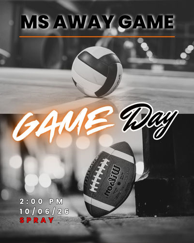 Middle school will have a game in Spray on Tuesday, October 6, 2026 at 2:00 PM