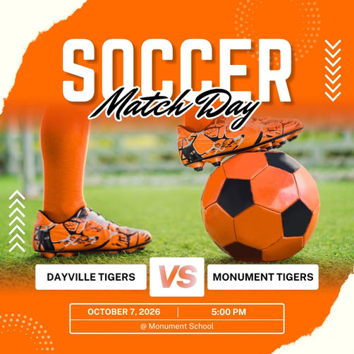 The youth soccer team will have a game in Monument on Wednesday, October 7, 2026 at 5:00 PM