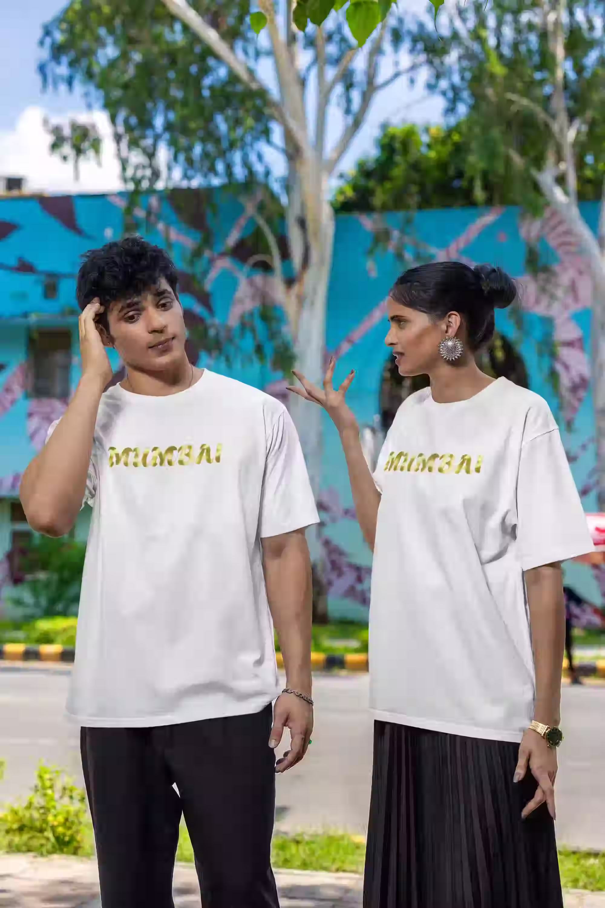 Golden Mumbai - Unisex Oversized Graphic Tee