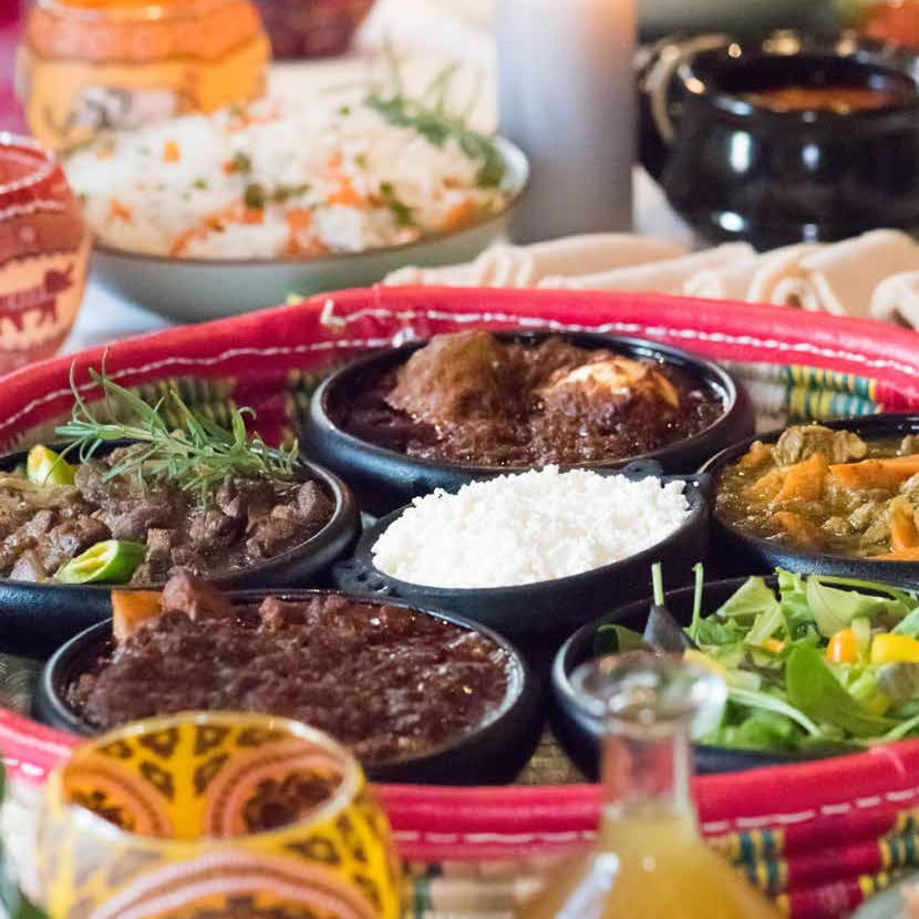 Arranged Food and Objects