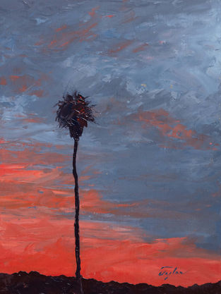 Red Palm Tree Painting