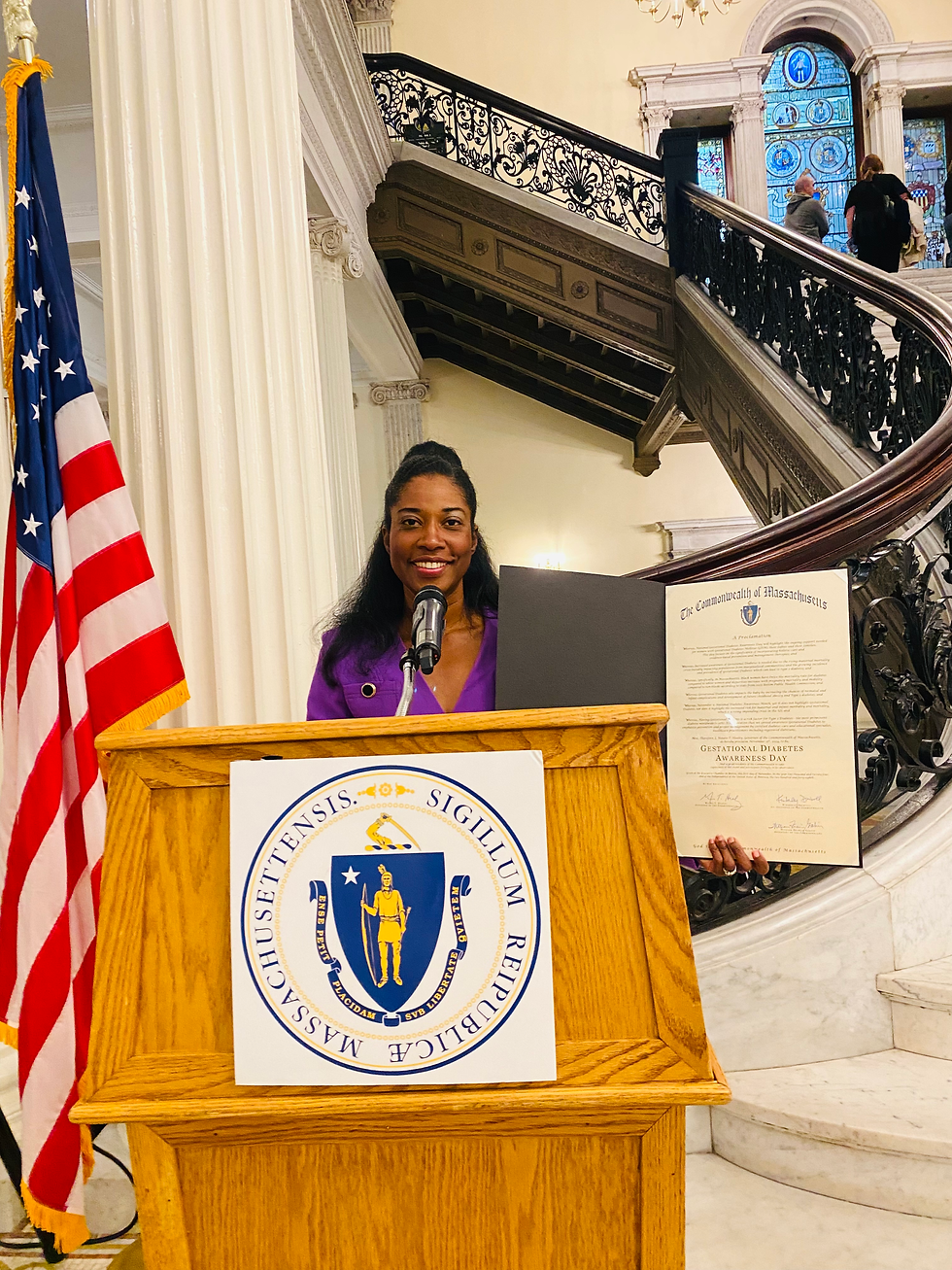 Sue-Ellen Anderson-Haynes at the Massachusettes State House