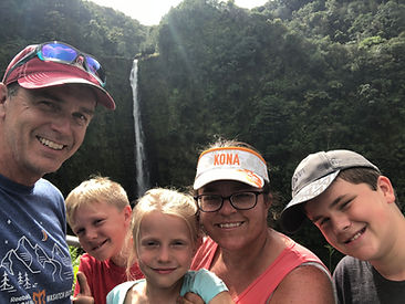 The James family at Akaka Falls.
