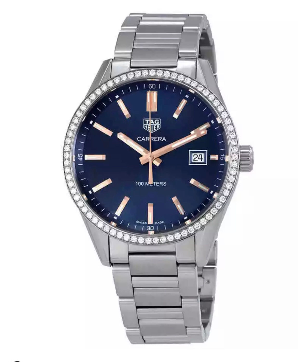 Tag Heuer Carrera Blue Dial Diamond Ladies Watch WAR1114.BA0601