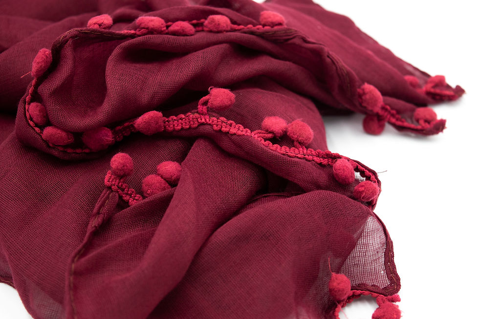 BERRY POM POM Viscose Hijab