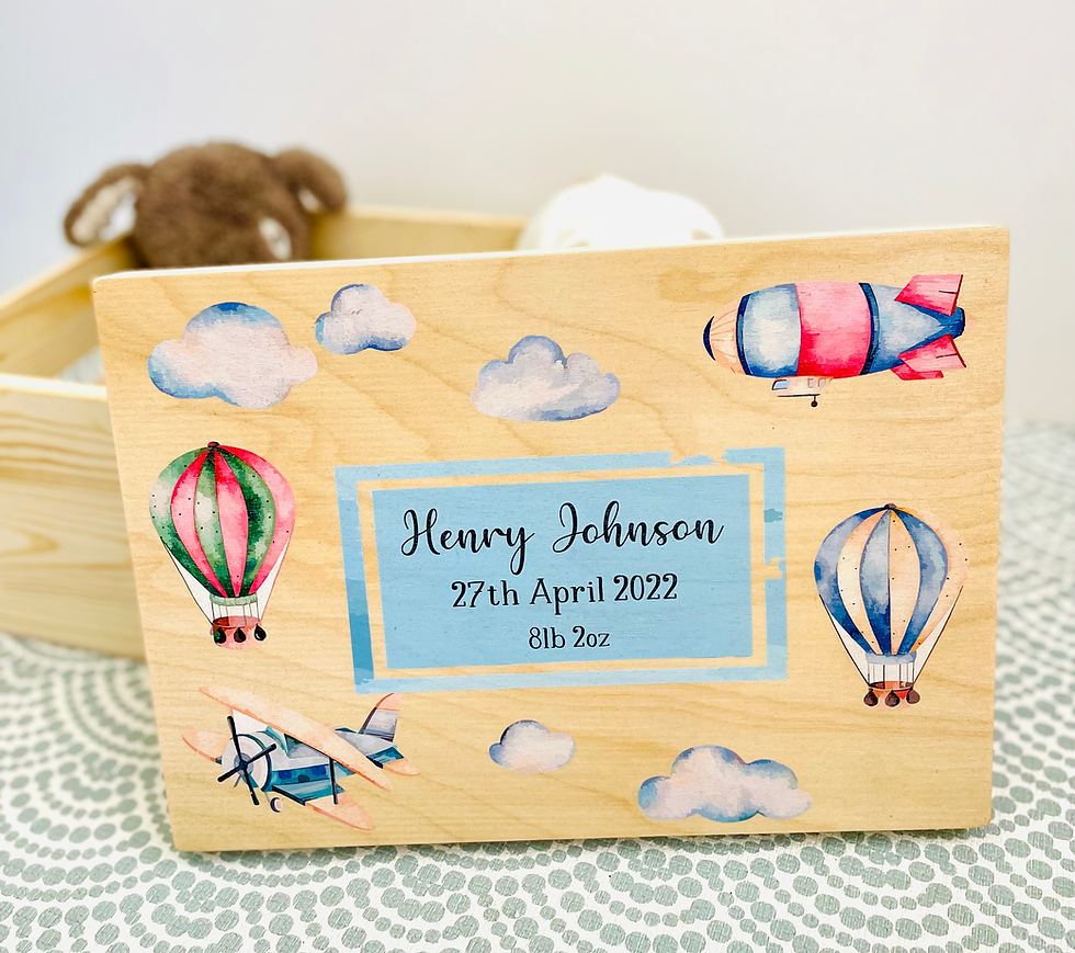 Thumbnail: Personalised Hot Air Balloon Keepsake Box