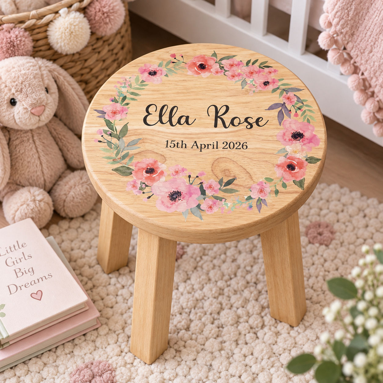 Personalised Floral Stool