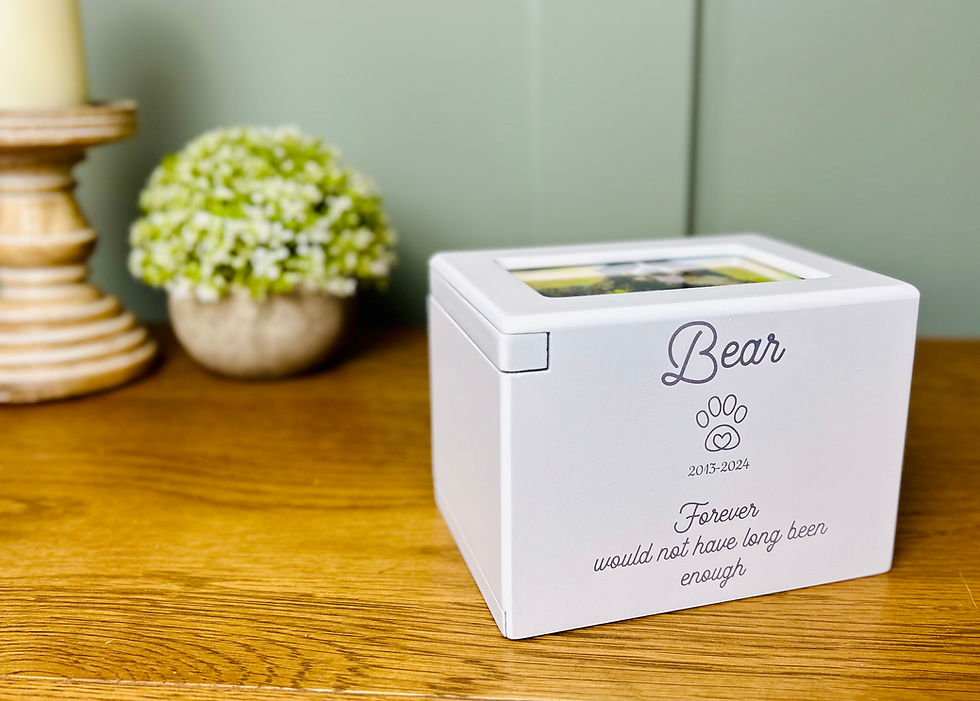 Thumbnail: Personalised Photo Urn Wooden Ashes Memorial