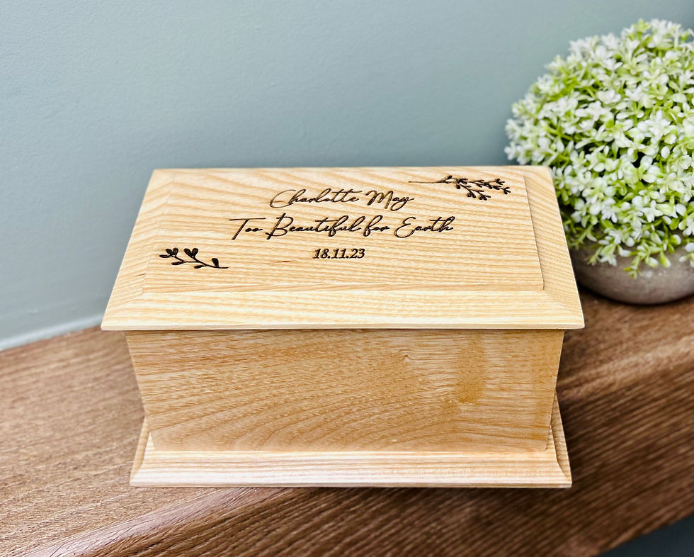 Thumbnail: Personalised Ash Wood Urn - Pet/Human Memorial Keepsake